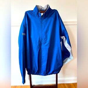 Adidas Golf Climastorm club logo windbreaker rain Jacket Blue Grey Lined men M